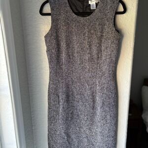 Coldwater Creek Womens Gray Textured Sheath Work Sleeveless Dress Size 8